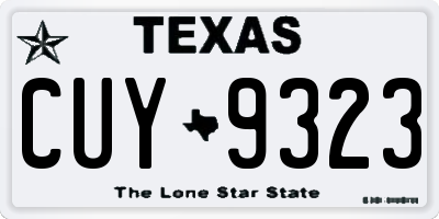 TX license plate CUY9323