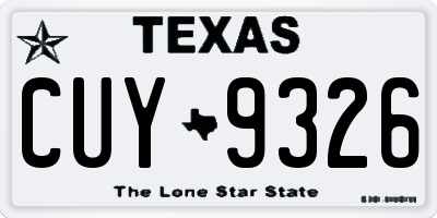 TX license plate CUY9326