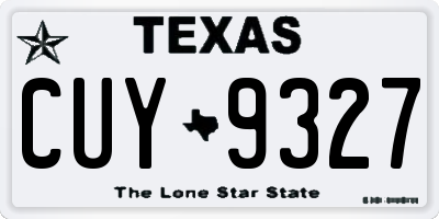 TX license plate CUY9327