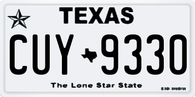 TX license plate CUY9330