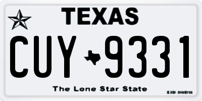 TX license plate CUY9331