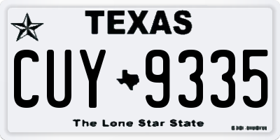 TX license plate CUY9335