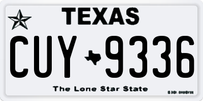 TX license plate CUY9336