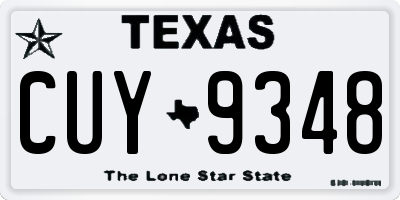 TX license plate CUY9348