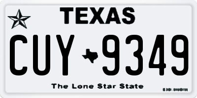 TX license plate CUY9349