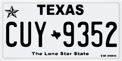 TX license plate CUY9352