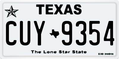TX license plate CUY9354