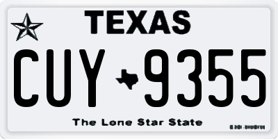 TX license plate CUY9355