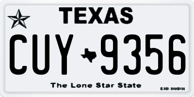 TX license plate CUY9356