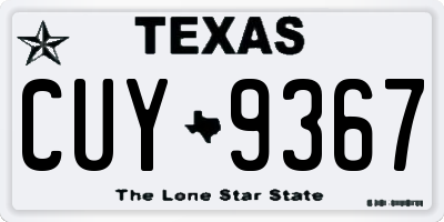 TX license plate CUY9367