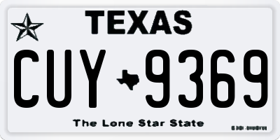 TX license plate CUY9369