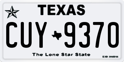 TX license plate CUY9370