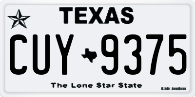 TX license plate CUY9375