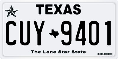 TX license plate CUY9401