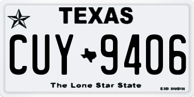 TX license plate CUY9406