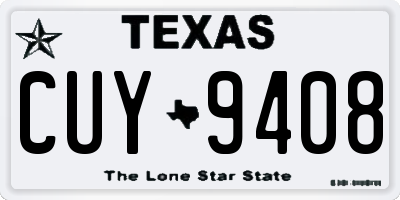 TX license plate CUY9408