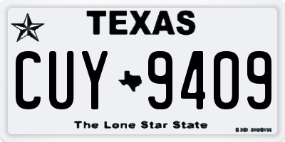 TX license plate CUY9409