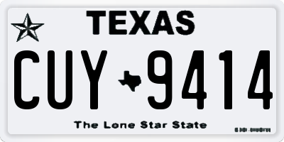 TX license plate CUY9414