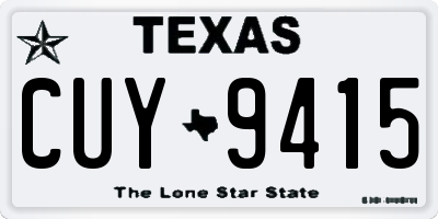 TX license plate CUY9415