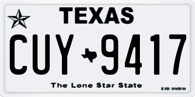 TX license plate CUY9417