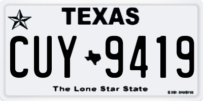 TX license plate CUY9419
