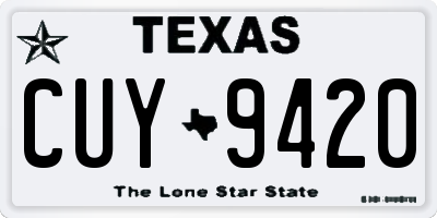 TX license plate CUY9420