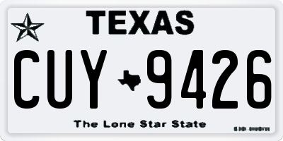 TX license plate CUY9426