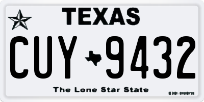 TX license plate CUY9432