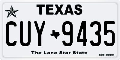 TX license plate CUY9435