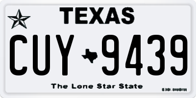 TX license plate CUY9439