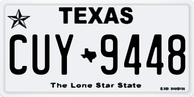 TX license plate CUY9448