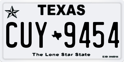 TX license plate CUY9454