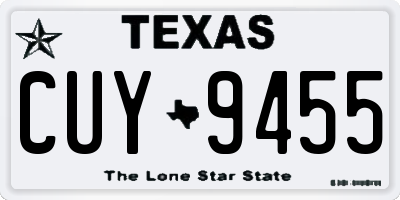 TX license plate CUY9455