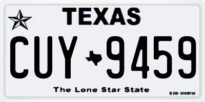TX license plate CUY9459