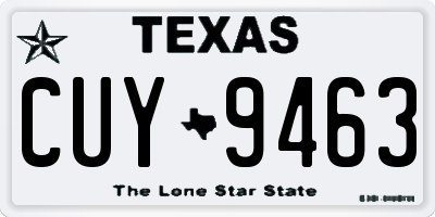 TX license plate CUY9463