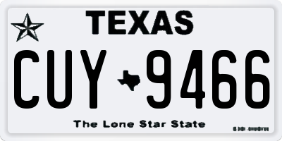 TX license plate CUY9466