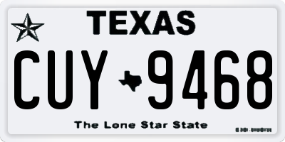 TX license plate CUY9468