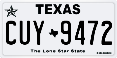 TX license plate CUY9472