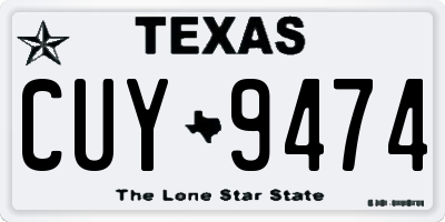 TX license plate CUY9474