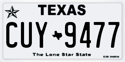 TX license plate CUY9477