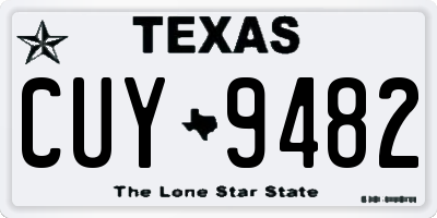 TX license plate CUY9482