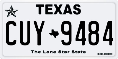 TX license plate CUY9484