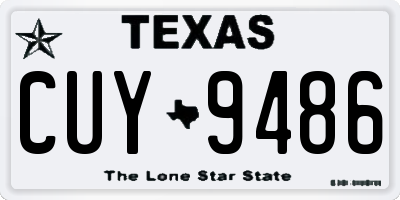 TX license plate CUY9486