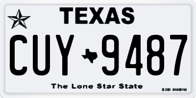 TX license plate CUY9487