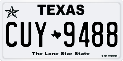 TX license plate CUY9488