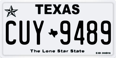 TX license plate CUY9489
