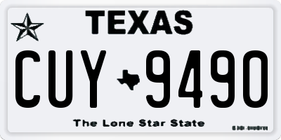 TX license plate CUY9490