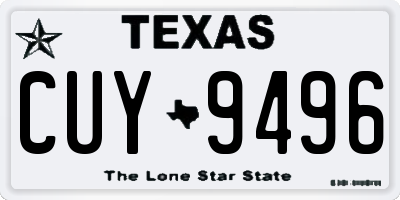 TX license plate CUY9496