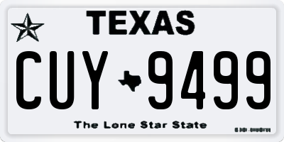 TX license plate CUY9499