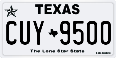 TX license plate CUY9500